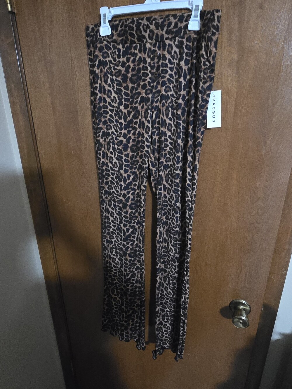 PacSun Brown Leopard Wide Leg Pull-On Pants